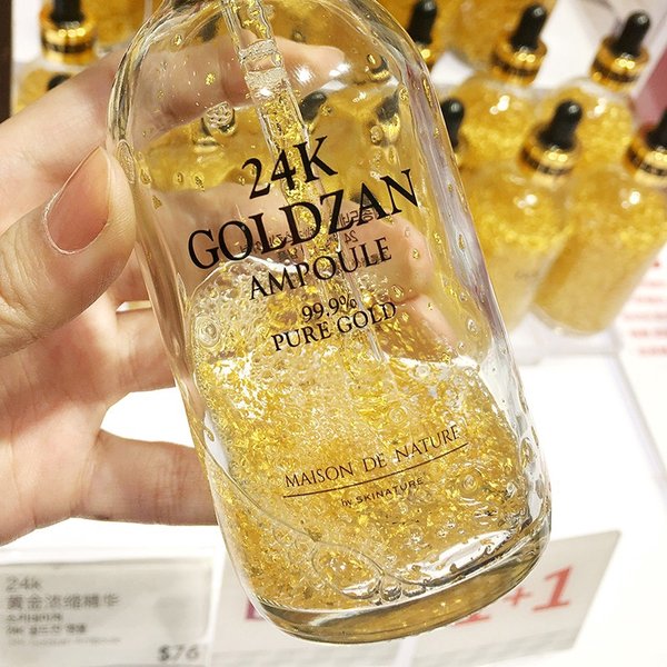 Maison De Nature 24k Goldzan Ampoule 99% Pure Gold Mini 10 ml แอมพูล ทองคำบริสุทธิ์ 24k 99.9% จากประเทศเกาหลี ช่วยเสริมสร้างคอลลาเจนยกกระชับใบหน้าให้ดูอ่อนกว่าวัย ต่อต้านริ้วรอย ลดเลื่อนรอยเหี่ยวย่น รอยตีนกา ร่องลึก ทำให้ดูเด็กลง เพิ่มความชุ่มชื้นให้กับผิว ให้เผิวฟู นิ่ม แลดูสุขภาพดี